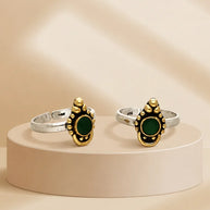 Verdant Toe Rings in 92.5 Silver - Silsila by Dvaar