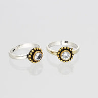 Chandrika Toe Rings in 92.5 Silver - Silsila by Dvaar