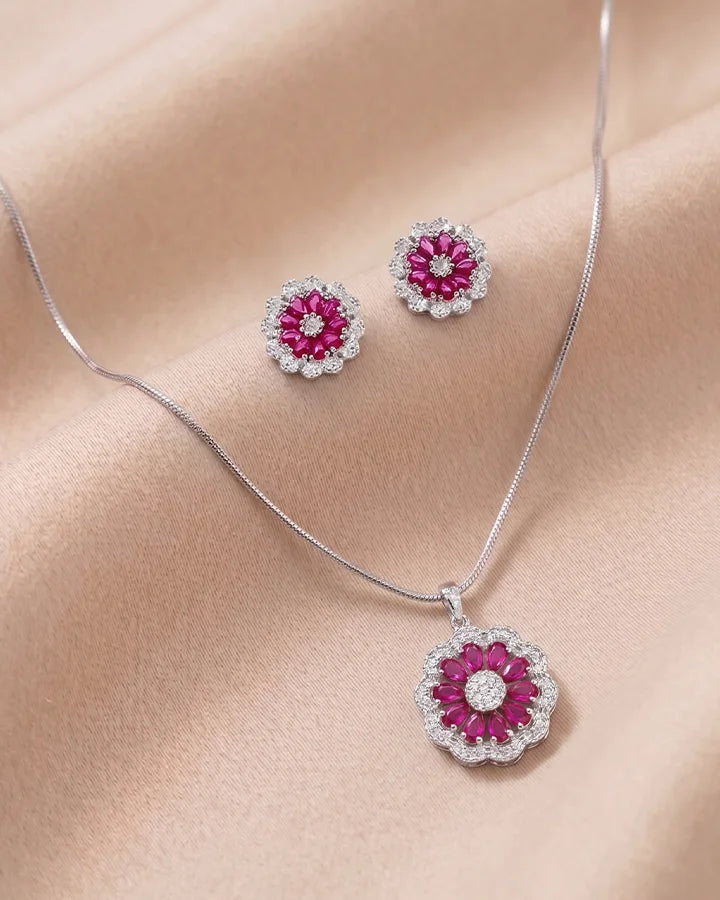 Floral Charm Duo in 92.5 Silver