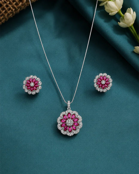 Floral Charm Duo in 92.5 Silver