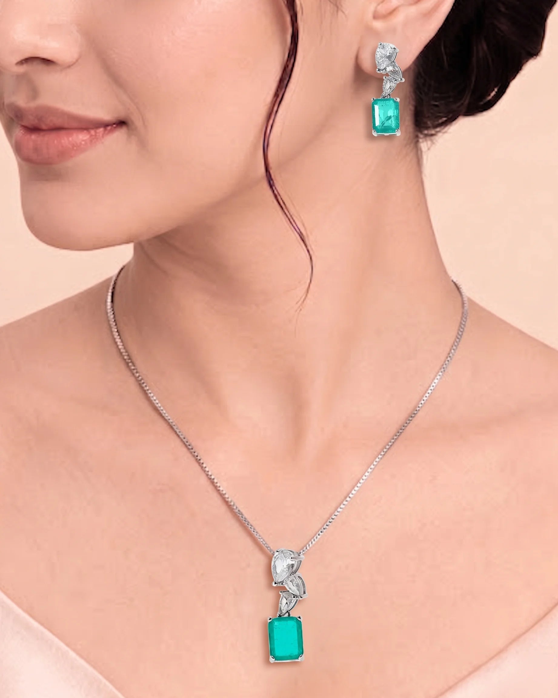 Moissanite Charm Duo in 92.5 Silver