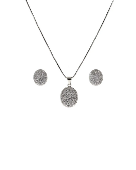 Honeycomb Charm Duo in 92.5 Silver front view - Silsila by Dvaar