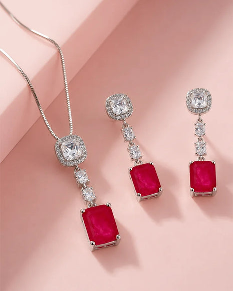 Red Pop Charm Duo in 92.5 Silver - Silsila by Dvaar