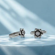 Aarohi Toe Rings in 92.5 Silver - Silsila by Dvaar