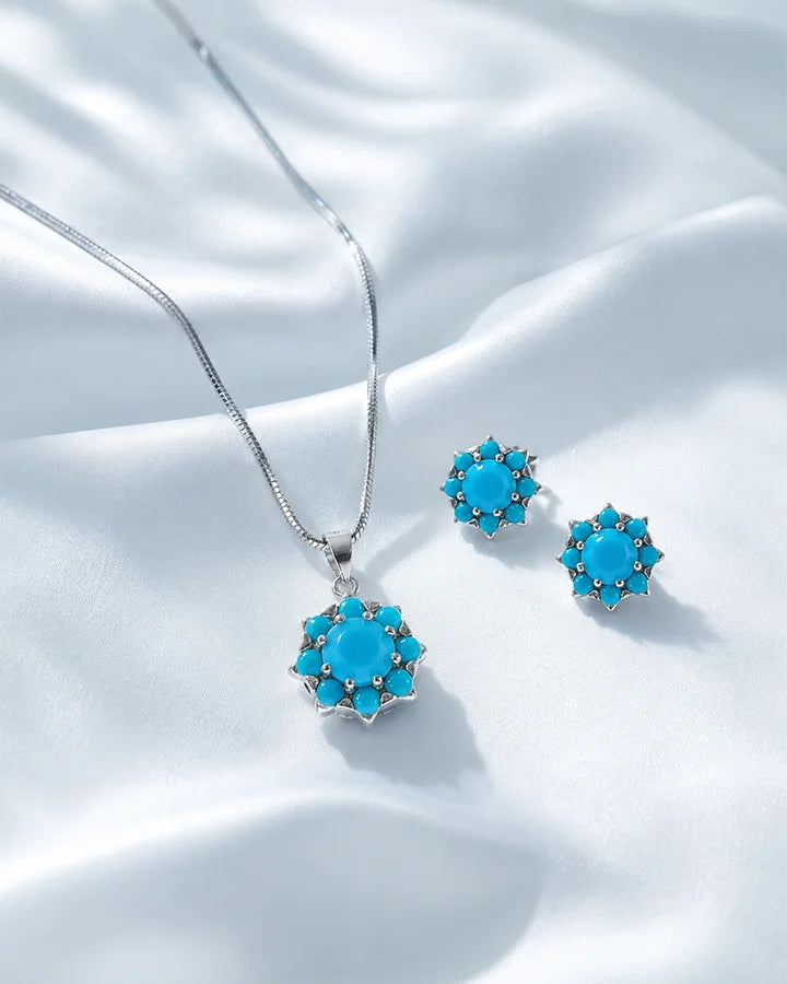 Blue Blossom Elegance Duo in 92.5 Silver