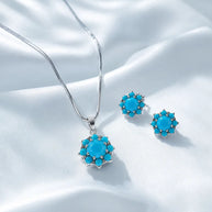 Blue Blossom Elegance Duo in 92.5 Silver