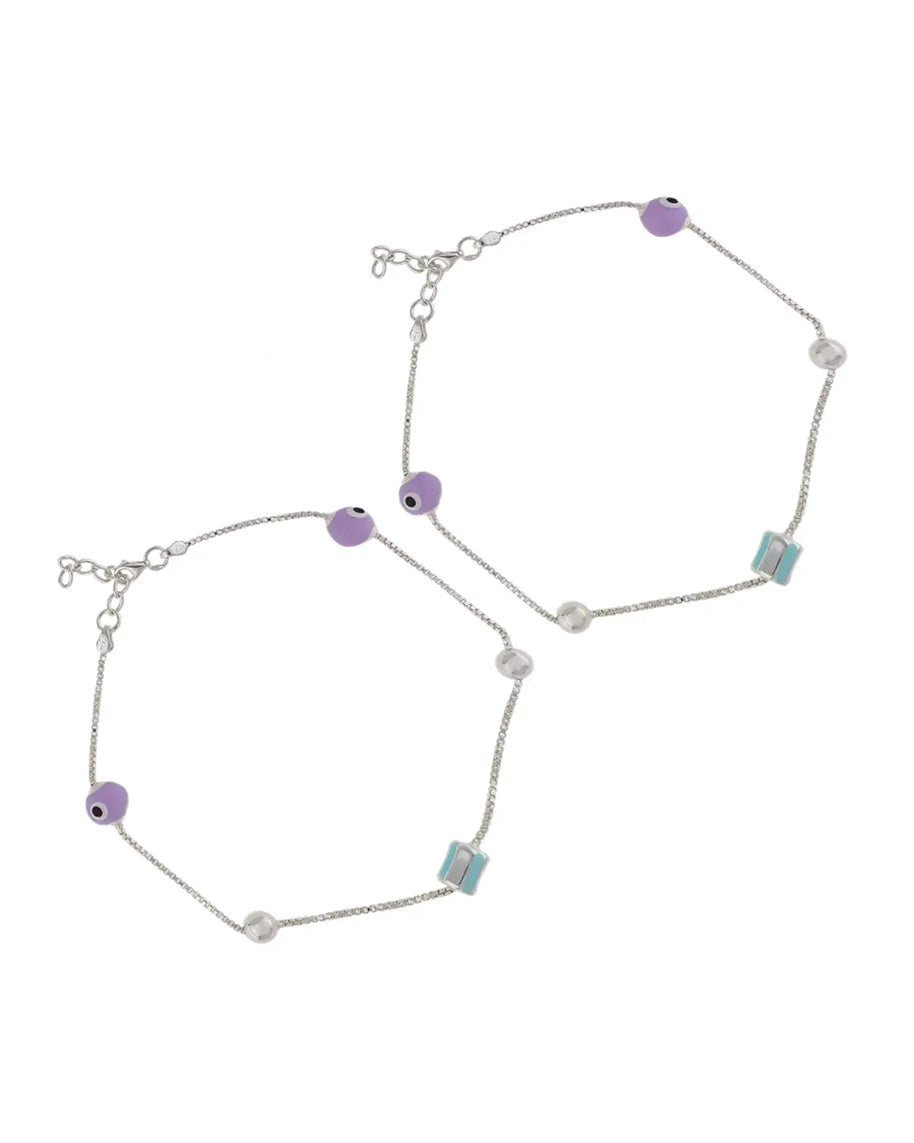 Evil Eye Payal in 92.5 Silver