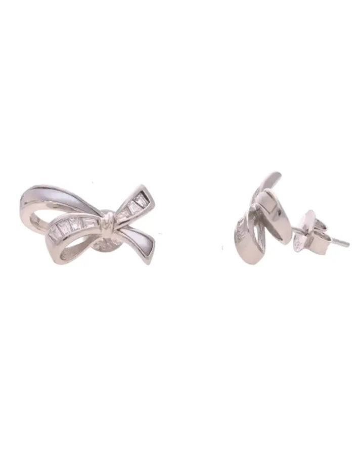 BowBelle Studs in 92.5 Silver side view - Silsila by Dvaar