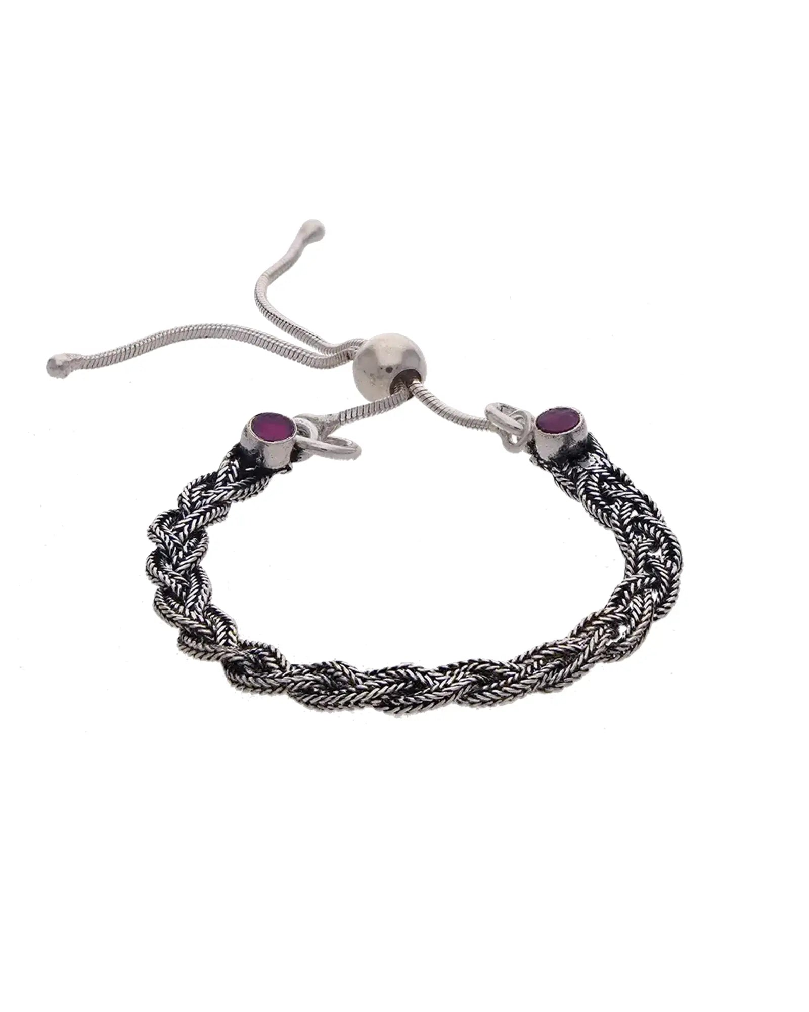 Oxidised Twisted Bracelet in 92.5 Silver