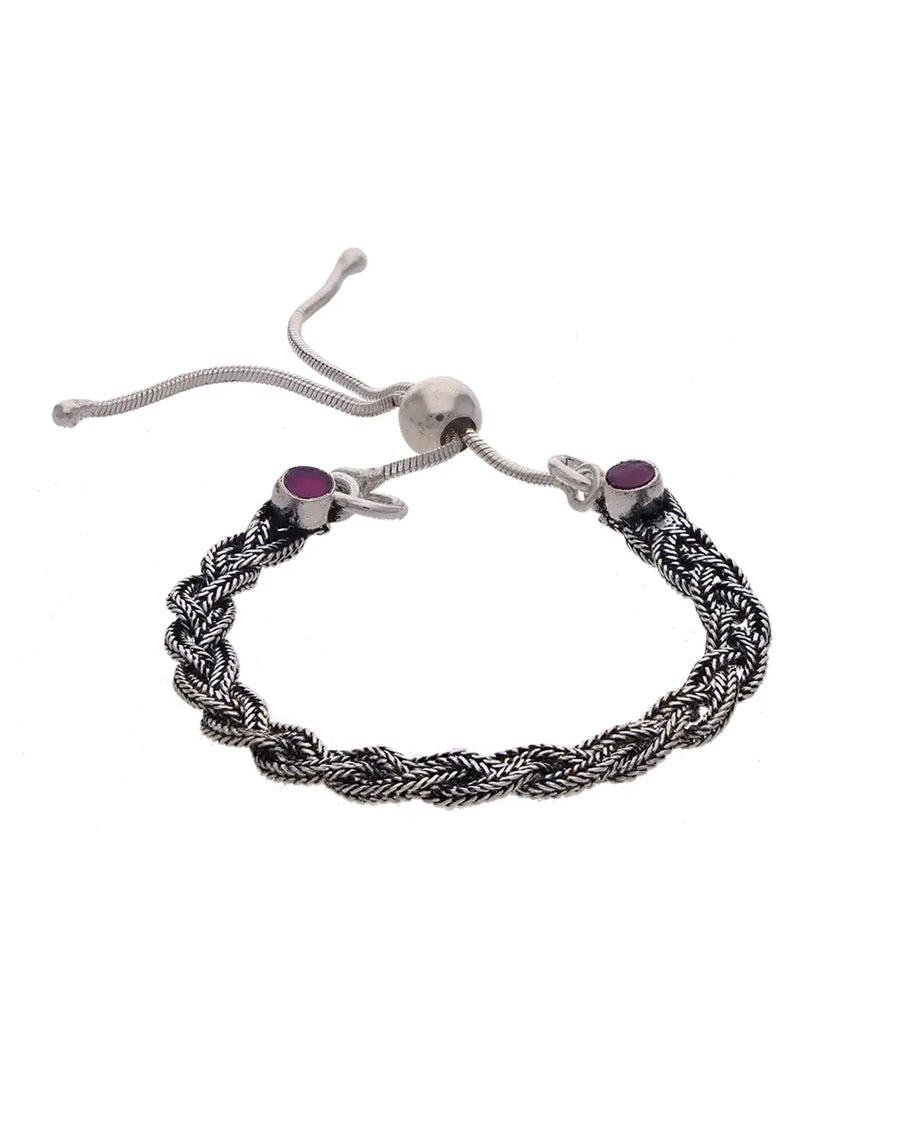 Oxidised Twisted Bracelet in 92.5 Silver