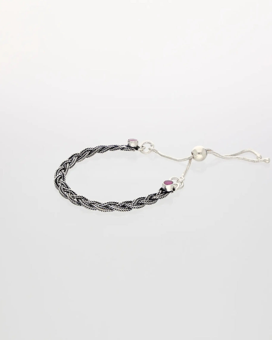 Oxidised Twisted Bracelet in 92.5 Silver