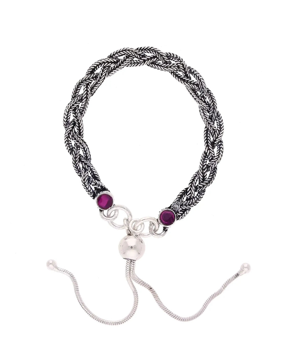 Oxidised Twisted Bracelet in 92.5 Silver