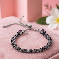 Oxidised Twisted Bracelet in 92.5 Silver