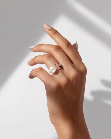 Moti Ring in 92.5 Silver