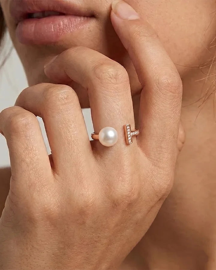 Moti Ring in 92.5 Silver