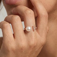 Moti Ring in 92.5 Silver