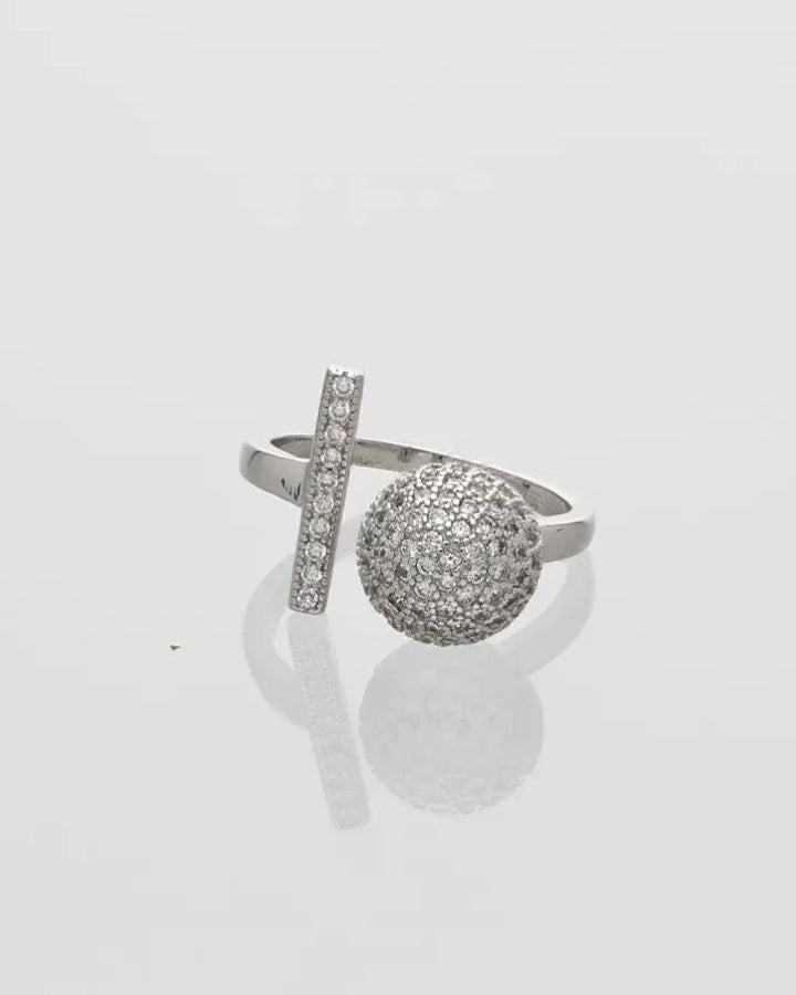 LuxeSphere Ring front view - Silsila by Dvaar