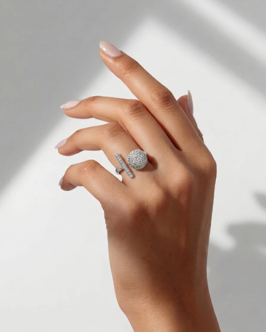 LuxeSphere Ring in 92.5 Silver