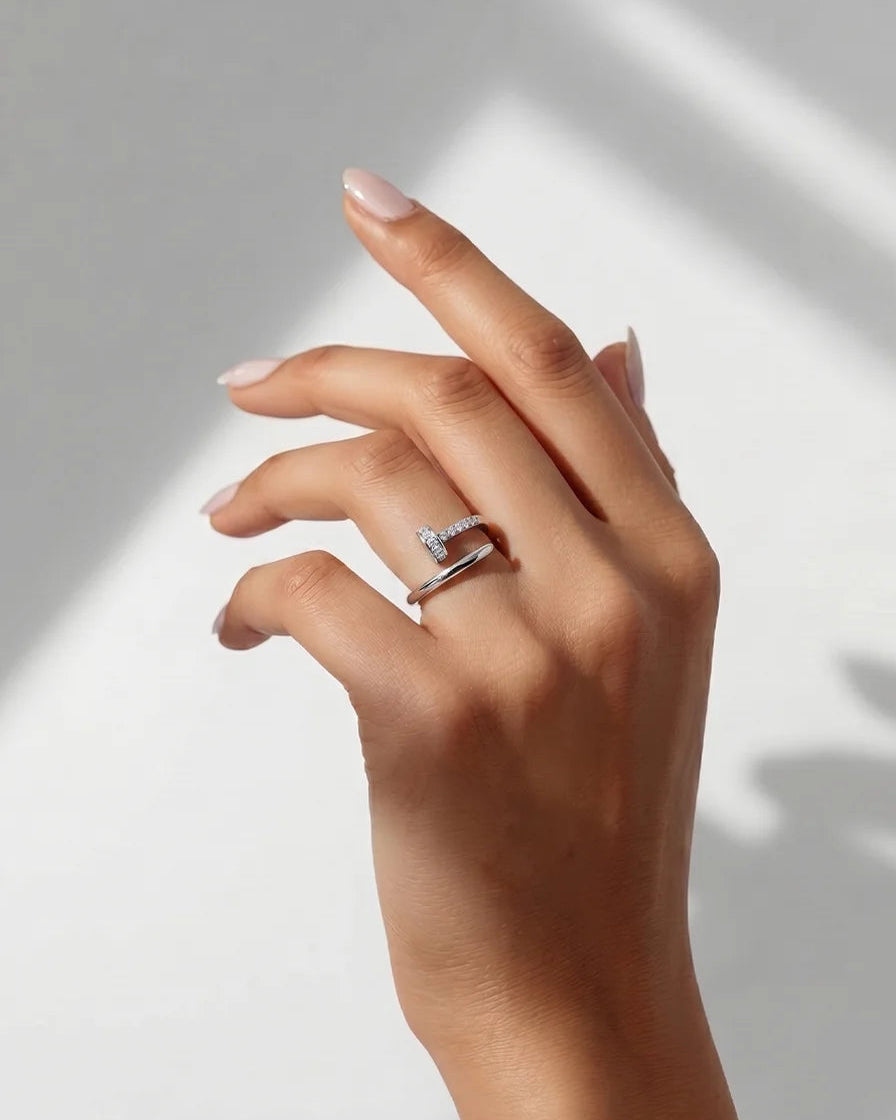 Nail Ring in 92.5 Silver