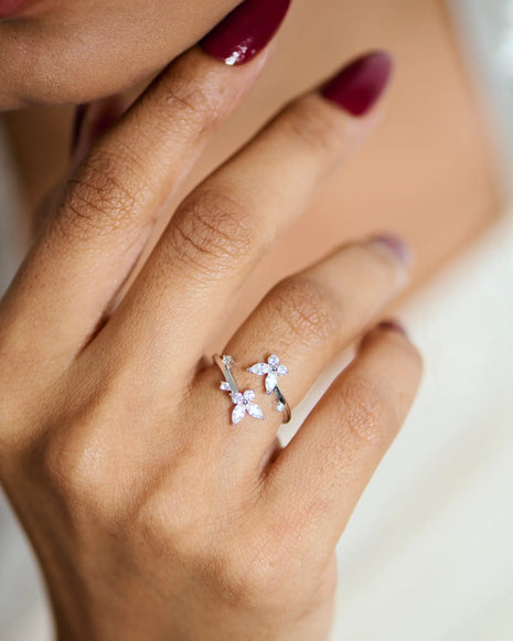 Wings Adjustable Ring in 92.5 Silver