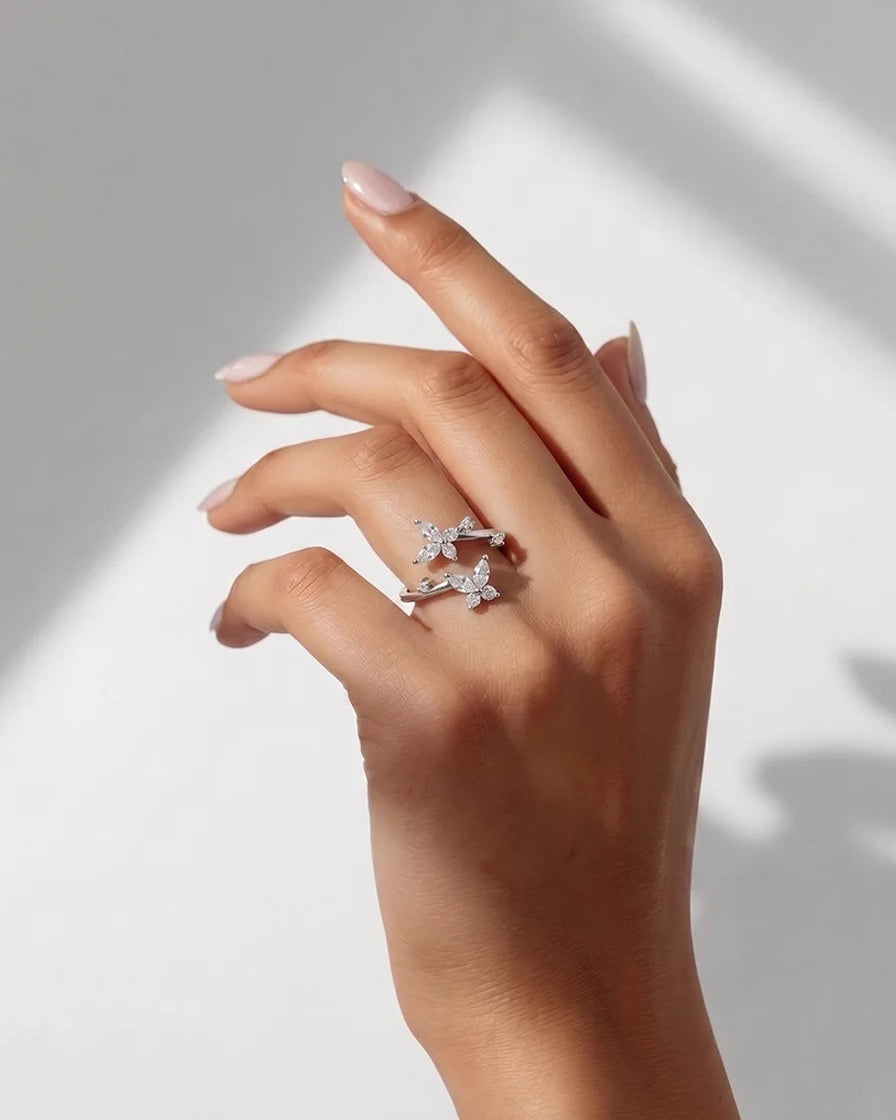 Wings Adjustable Ring in 92.5 Silver