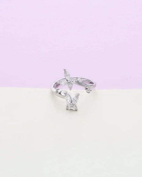 Wings Adjustable Ring in 92.5 Silver