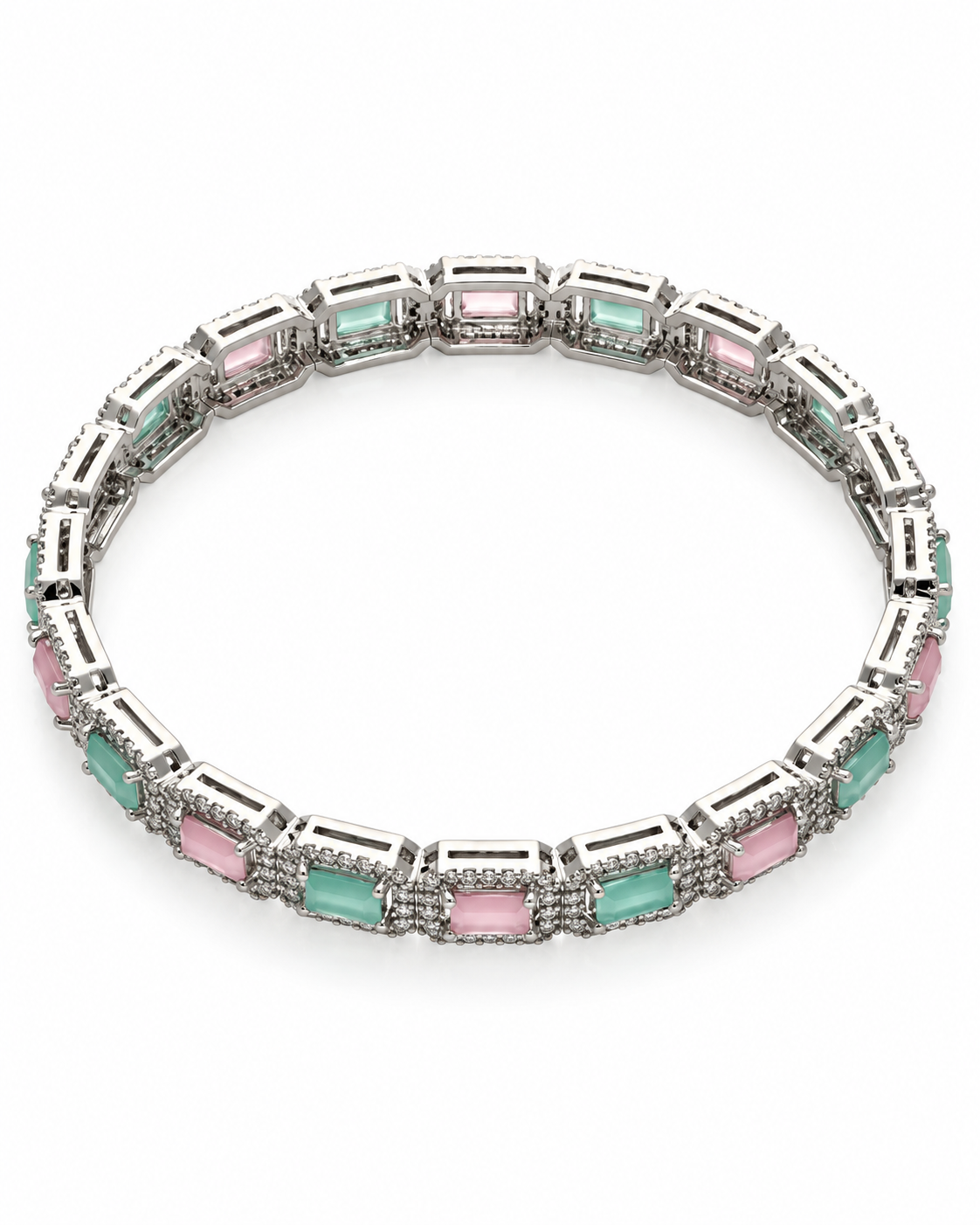 Mint Rhodium Bangles in 92.5 Silver