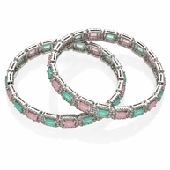 Mint Rhodium Bangles in 92.5 Silver