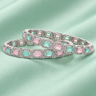 Mint Rhodium Bangles in 92.5 Silver