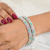 Mint Rhodium Bangles in 92.5 Silver