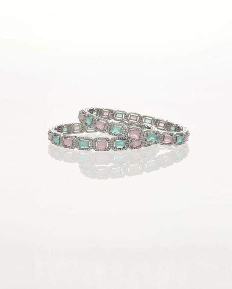 Mint Rhodium Bangles in 92.5 Silver
