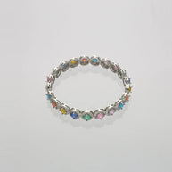 Rainbow Radiance Rhodium Bangles in 92.5 Silver