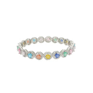 Rainbow Radiance Rhodium Bangles in 92.5 Silver