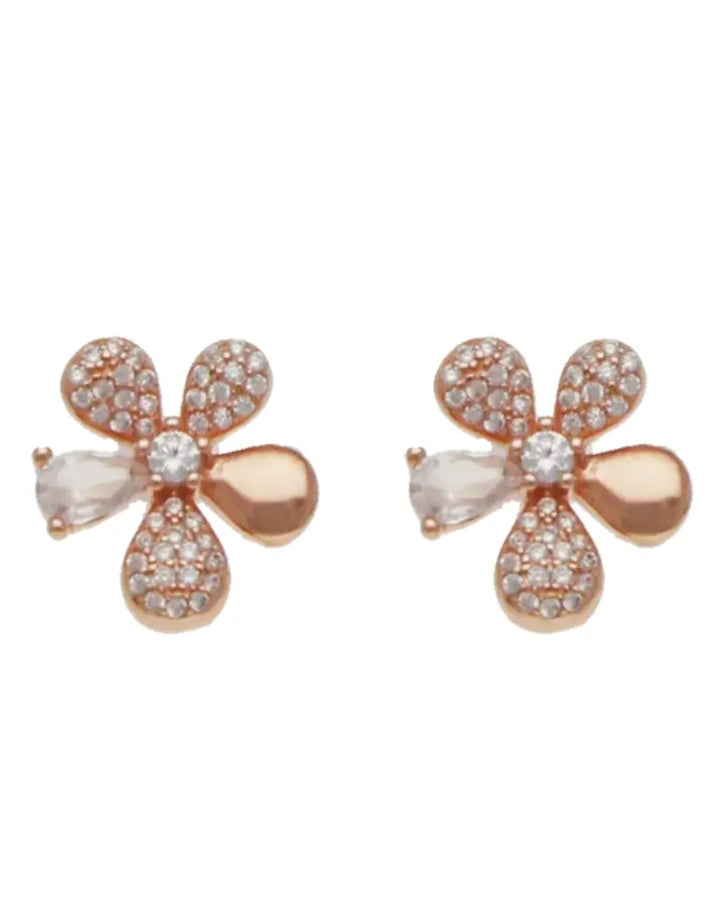 Petal Studs in 92.5 Silver front view - Silsila by Dvaar