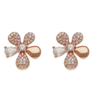 Petal Studs in 92.5 Silver front view - Silsila by Dvaar