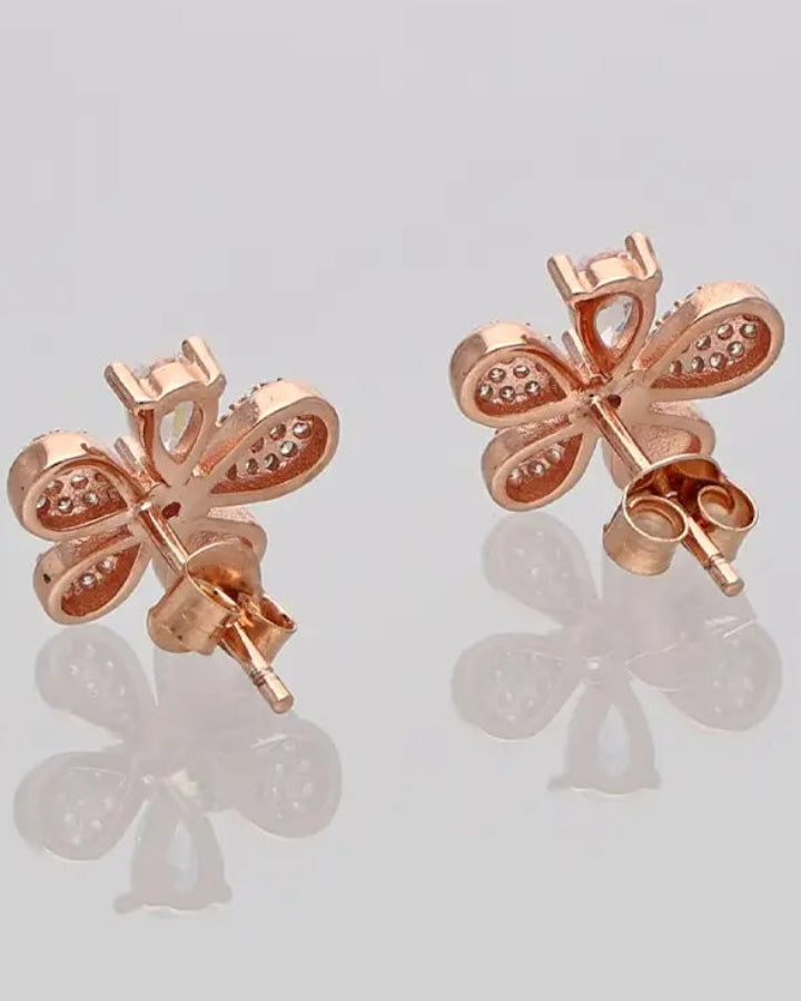 Petal Studs in 92.5 Silver side view - Silsila by Dvaar
