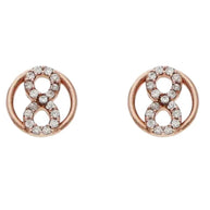 Infinity Studs in 92.5 Silver front view - Silsila by Dvaar