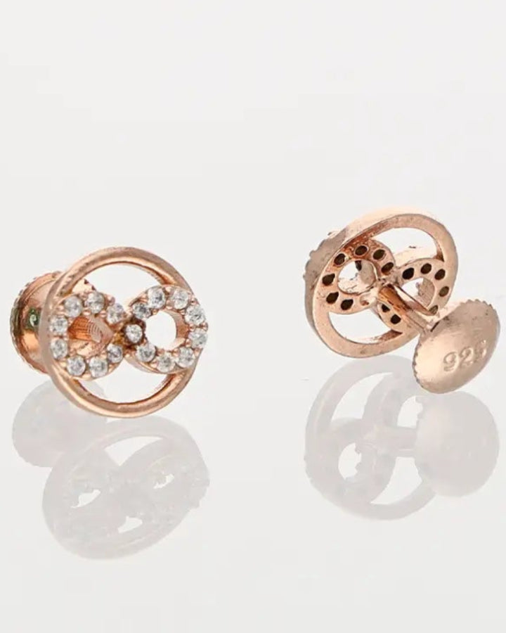 Infinity Studs in 92.5 Silver detail - Silsila by Dvaar