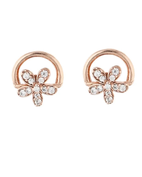 Sia Bloom Studs in 92.5 Silver front view - Silsila by Dvaar