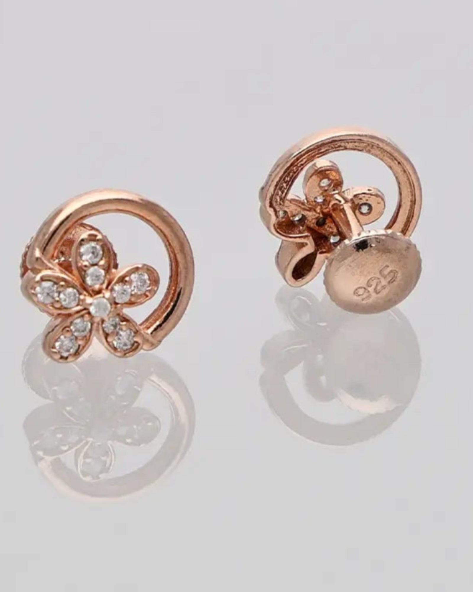 Sia Bloom Studs in 92.5 Silver detail - Silsila by Dvaar