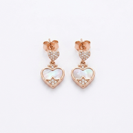 Crown Hearts Drop Earrings in 92.5 Silver