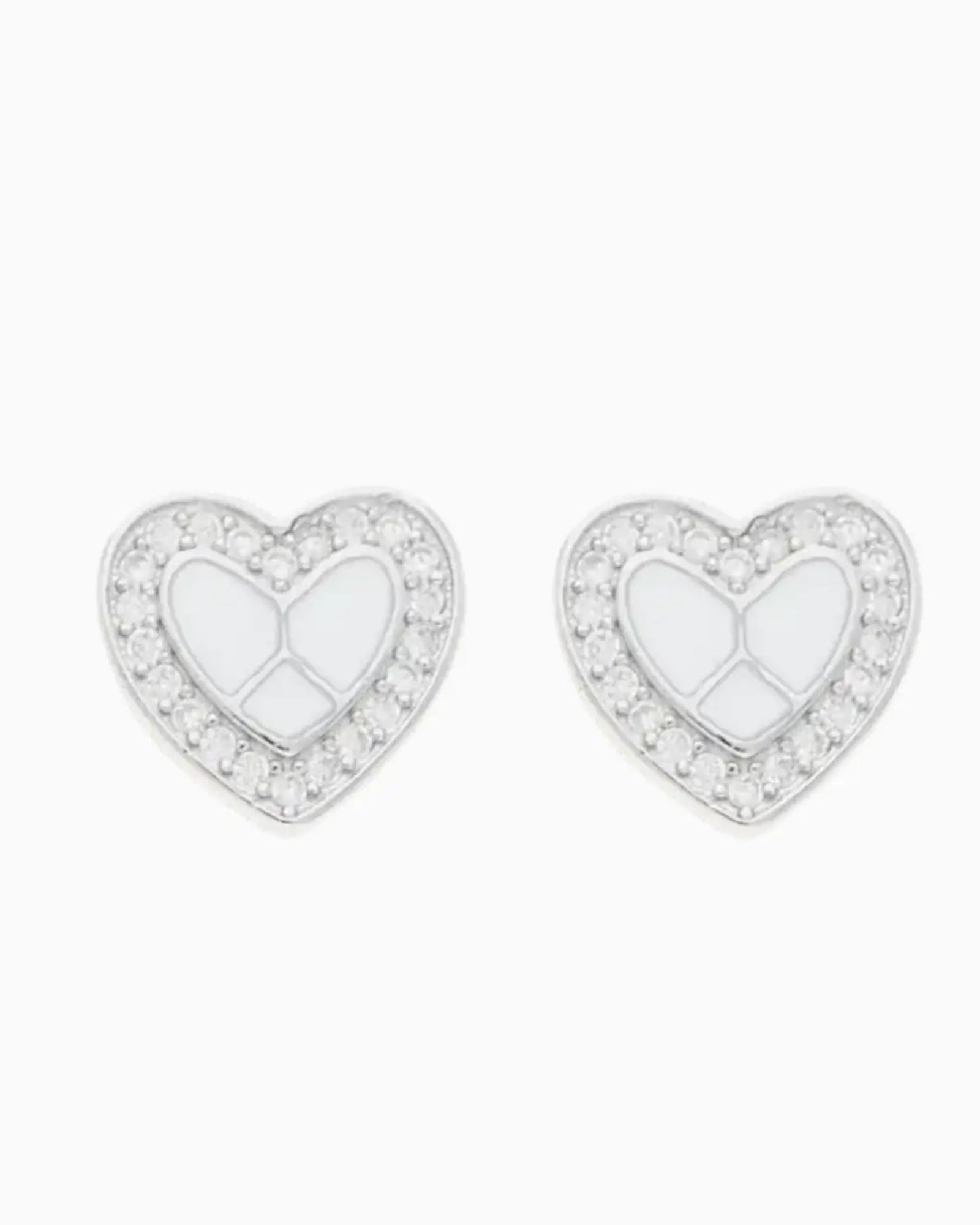 Twinkle Heart Studs in 92.5 Silver front view - Silsila by Dvaar