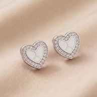 Twinkle Heart Studs in 92.5 Silver