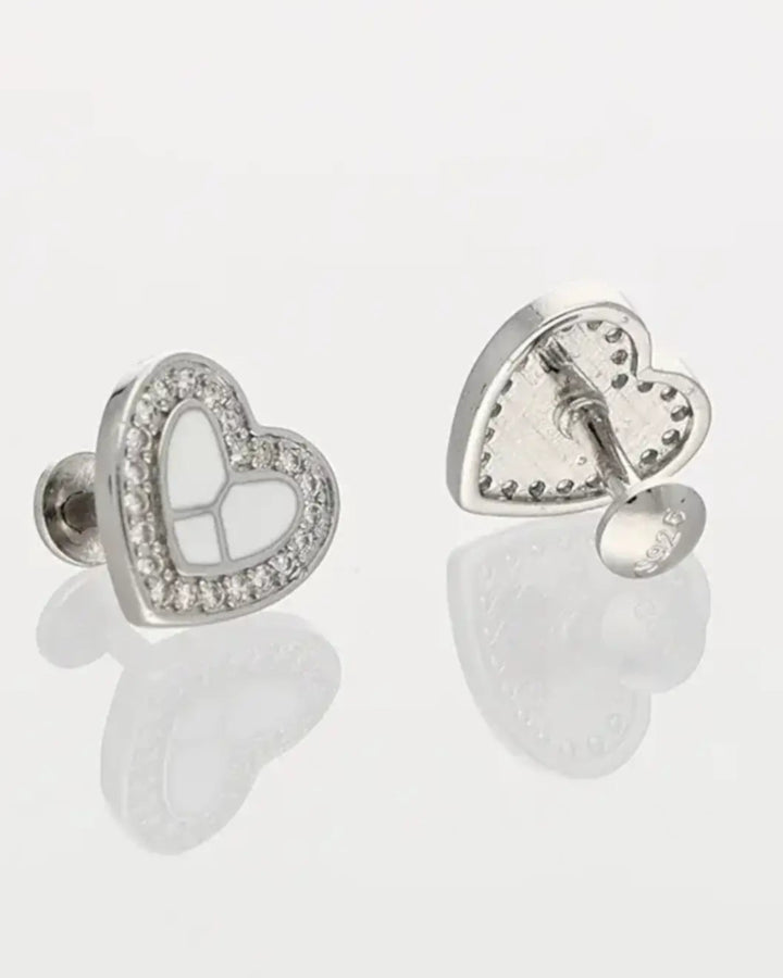 Twinkle Heart Studs in 92.5 Silver detail - Silsila by Dvaar
