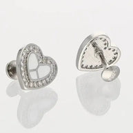 Twinkle Heart Studs in 92.5 Silver detail - Silsila by Dvaar