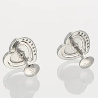 Twinkle Heart Studs in 92.5 Silver side view - Silsila by Dvaar