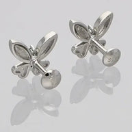 Emerald Butterfly Studs in 92.5 Silver