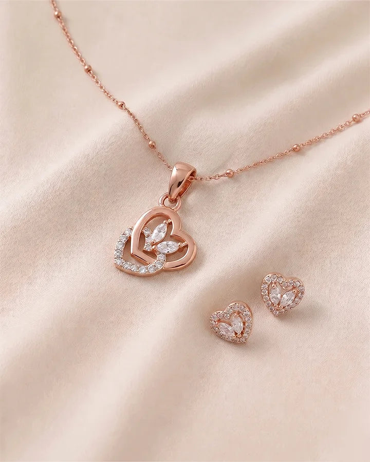 Dual Heart Charm Duo in 92.5 Silver
