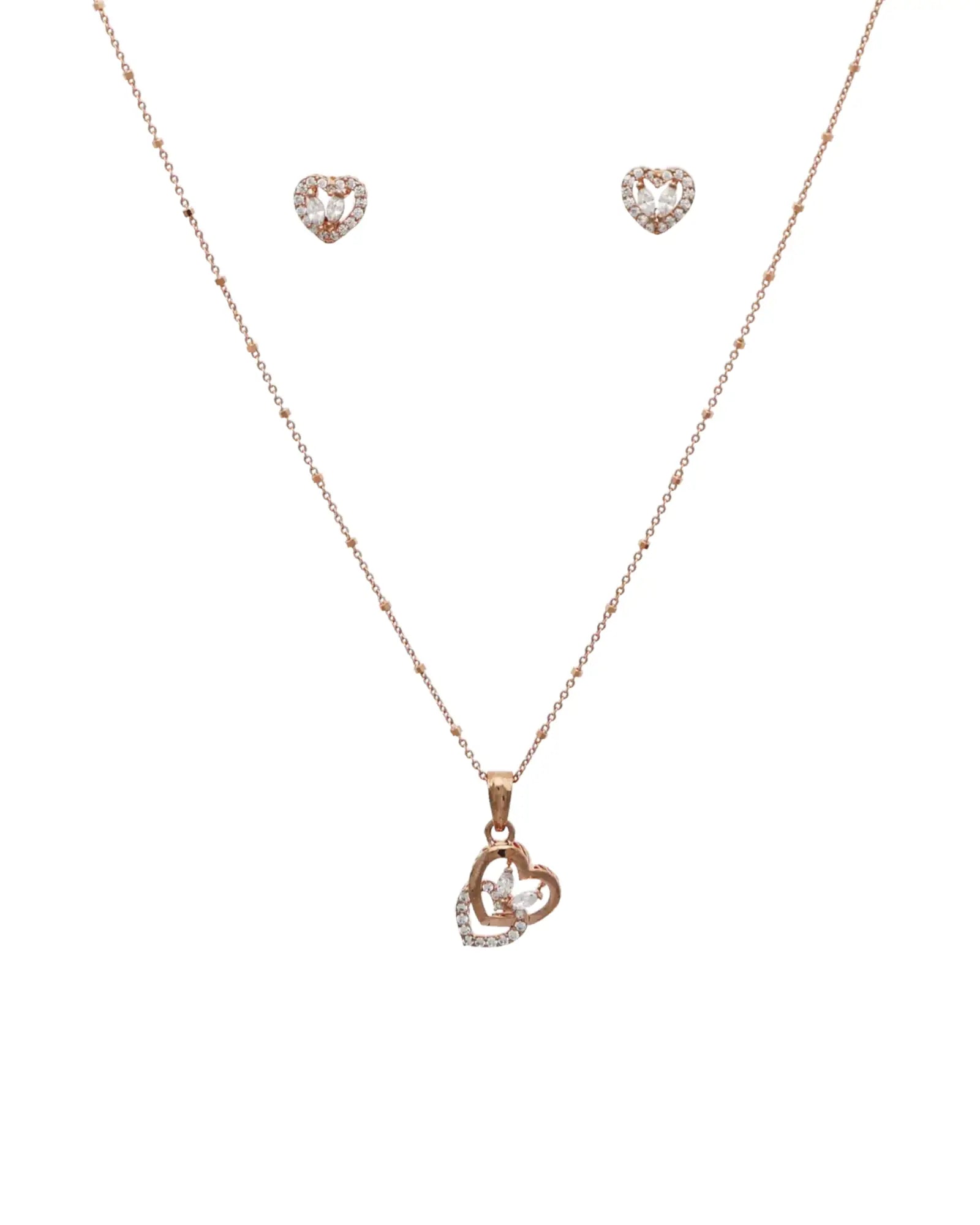 Dual Heart Charm Duo in 92.5 Silver