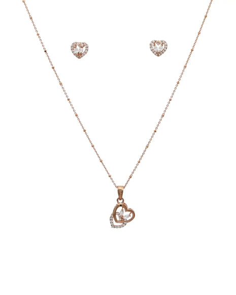 Dual Heart Charm Duo front view - Silsila by Dvaar